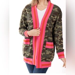 NWOT Haute Shore Camouflage Hot pink Cody Cardigan O/S One size